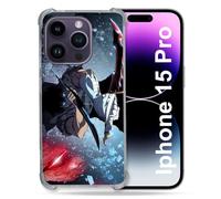 Cokitec Custodia rinforzata per iPhone 15 Pro (6.1) Manga Solo Leveling Sung Epee