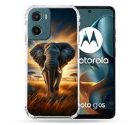 Cokitec Custodia rinforzata per Motorola G05 / E15 Animal Elephant Savane