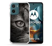 Cokitec Custodia rinforzata per Motorola G05 / E15 Animal Gatto Grigio