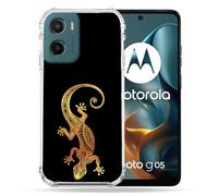 Cokitec Custodia rinforzata per Motorola G05 / E15 Animal Lezard, colore: Nero
