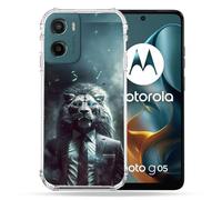 Cokitec Custodia rinforzata per Motorola G05 / E15 Animal Lion Business