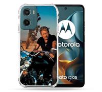 Cokitec Custodia rinforzata per Motorola G05 / E15 Musica Johnny Hallyday Moto