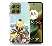 Cokitec Custodia rinforzata per Motorola G15 Manga Assassination Classroom Kuro Trio