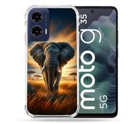 Cokitec Custodia rinforzata per Motorola G35 5G Animal Elephant Savane