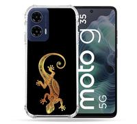 Cokitec Custodia rinforzata per Motorola G35 5G Animal Lezard, colore: Nero