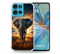 Cokitec Custodia rinforzata per Motorola G75 5G Animal Elephant Savane