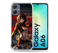 Cokitec Custodia rinforzata per Samsung Galaxy A06 Manga Attacchi Titans Mikasa