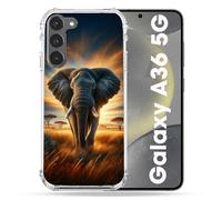 Cokitec Custodia rinforzata per Samsung Galaxy A36 5G Animal Elephant Savane