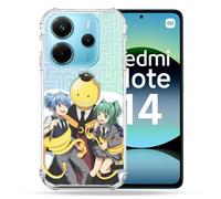 Cokitec Custodia rinforzata per Xiaomi Redmi Note 14 4G Manga Assassination Classroom Kuro Trio