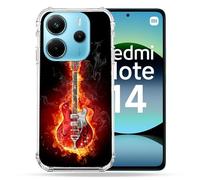 Cokitec Custodia rinforzata per Xiaomi Redmi Note 14 4G Musica Chitarra Elettrica