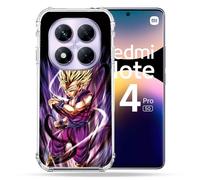Cokitec Custodia rinforzata per Xiaomi Redmi Note 14 Pro 5G Manga Dragon Ball Sangohan Viola