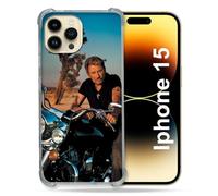 Cokitec Johnny Hallyday Moto - Cover rinforzata per iPhone 15 (6.1)