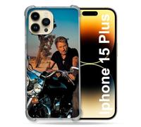 Cokitec Johnny Hallyday Moto - Cover rinforzata per iPhone 15 Plus (6.7)