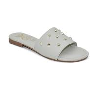 COKKETA Sandalo da donna in pelle color ghiaccio con borchie decorative, tacco basso di 2 cm, comoda soletta in gel, elegante per l'estate e per un look casual