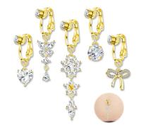 Cokoozoo 10 piercing per ombelico in acciaio inox, piercing per ombelico, gioielli alla moda, ipoallergenici, per donne e ragazze, Misura unica, Acciaio inossidabile, Nessuna pietra preziosa