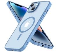 Cokwi Cover Magnetica per iPhone 15 Plus, iPhone 14 Plus (6,7 Pollici) Compatibile con MagSafe Protezione Antiurto Suprema-Magnetismo Potente e Protezione Militare-Custodia Traslucida Opaca - Azzurro