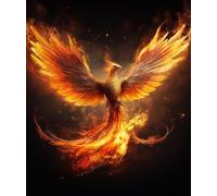 COKYIS 14CT Kit Punto Croce Prestampati Con Animali Fantasy Fenice Schemi Punto Croce Fai Da Te Kit Set Da Ricamo Artigianale Per La Decorazione Domestica 80x100cm