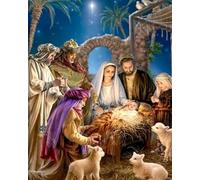 COKYIS Kit di pittura con diamanti 5D Natività DIY Diamond Painting Strass Cristallo Ricamo Quadri Pittura con Numeri per Decorazione Parete Casa(40 * 50cm)