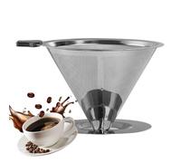 Colagocce per caffè, in acciaio , per versare il caffè, senza carta, facile da pulire, filtro riutilizzabile, contagocce conico