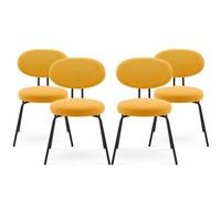 COLAMY Set di 4 sedie da cucina moderne, per sala da pranzo, per sala da pranzo, cucina, ristorante, colore: giallo