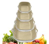 Colander Set With 8X Salad Spinner, 2 Tier Veggie Fruit Cleaner and Food Strainer Per Pasta Rice, Thickened PP PET Kitchen Gadget With Durable Design for Efficient Use, 780 g