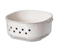 colanders ciotola impostare grande capacità durevole a doppio strato frutta lavatrice per verdure cestino drenante per casa bianca plastica 11x10x4,7 pollici 2 pezzi