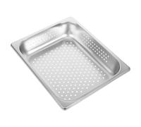 Colapasta in Acciaio Inossidabile Argento Base Piatta e Bordo Stabile | Design Forato, Finitura Lucida Specchiata, per Frutta e Verdure, Uso Domestico e Buffet