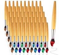 Colarr 50 penne a sfera a forma di pennello in bambù, retrattili, a forma di pennello, penne per insegnanti, penne a inchiostro per attività artistiche, cancelleria scolastica, Halloween, 5 colori