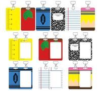 Colarr Confezione da 6 porta badge per insegnanti, regali di apprezzamento per insegnanti, in plastica, con porta documenti d'identità, per personale scolastico, accessori essenziali per il rientro a
