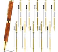 Colarr Kit di 10 penne per tornitura del legno da 7 mm, con penna a torsione sottile, con tornio di ricarica, forniture per ufficio, scuola, fai da te, amici, insegnanti, studenti, regali (oro)