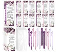 Colarr Set di 12 penne a sfera con biglietto di ringraziamento per collaboratori, regalo di apprezzamento per collaboratori, regalo di team building ispiratore, per donne, infermiere, ufficio