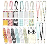 Colarr Set di 6 quaderni per il rientro a scuola per insegnanti, include cordino elastico per badge identificativo, custodia per rossetto, cordino per telefono e portachiavi con clip set per il