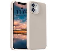 ColasGalys Custodia per iPhone 12 MIni, in silicone di alta qualità, con fodera in microfibra, anti-impronte, antigraffio, protezione per fotocamera, antiurto, per iPhone 12 MIni, grigio pietra