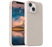 ColasGalys Custodia per iPhone 13 Mini, in silicone di alta qualità, con fodera in microfibra, anti-impronte, antigraffio, protezione per fotocamera, antiurto, per iPhone 13 Mini, grigio pietra