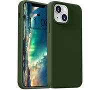ColasGalys Custodia per iPhone 13 Mini, in silicone di alta qualità, con fodera in microfibra, anti-impronte, antigraffio, antiurto, per iPhone 13 Mini, colore: verde