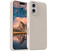 ColasGalys Custodia per iPhone 16, in silicone di alta qualità, con fodera in microfibra, anti-impronte, antigraffio, antiurto, per iPhone 16, grigio pietra