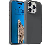 ColasGalys Custodia per iPhone 16 Pro, in silicone di alta qualità, con fodera in microfibra, anti-impronte, antigraffio, protezione per fotocamera antiurto, per iPhone 16 Pro, colore: grigio carbonio