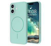 ColasGalys Custodia per iPhone 17, compatibile con Mag Safe per iPhone 17, in silicone di alta qualità, con fodera in microfibra e protezione per fotocamera, magnetica, anti-impronte, colore: verde
