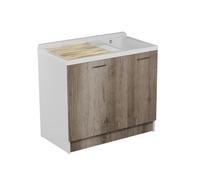 Colavene - Active Wash dinamico lavatoio doppia vasca 100x55x93h con portabiancheria [rovere primitivo] - AW1055P