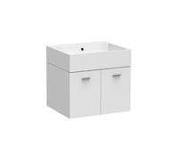 Colavene - Lavabo in ceramica Volant [con foro] su mobile sospeso due ante 60X50 : Colore mobile - Lava
