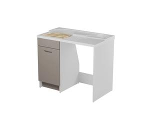 Colavene - Lavapanni DUO per inserimento lavatrice vasca a sinistra, con cesto e tavola lavaggio 106X60Xh89 - 24162 : Finitura colacril - Bianco opaco