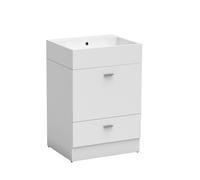 Colavene - Mobile a terra [2 cassetti] + Volant 50X50 - MTC5050+LAB5050 : Colore mobile - Bianco matt