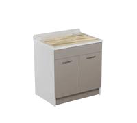 Colavene - Twist Max lavatoio 80x60x90h con cesto portabiancheria e tavola lavapanni - 24180 : Finitura colacril - Rovere primitivo