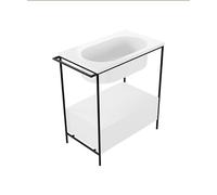 COLAVENE - VENTI.26 struttura in metallo 86x48xh90 con portasciugamani e cassetto per lavabo - NPST8048 : Finitura cassetto 20.26 - Bianco talco