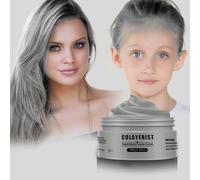 COLAYERIST Grigio Gel Colorato per Capelli Uomo e Donna Lavabile, Colore Temporaneo Capelli per Bambini, Colore Capelli Temporaneo, Crema Colorata Capelli per Feste o Cosplay