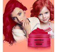 COLAYERIST Rosso Gel Colorato per Capelli Uomo e Donna Lavabile, Colore Temporaneo Capelli per Bambini, Colore Capelli Temporaneo, Crema Colorata Capelli per Feste o Cosplay