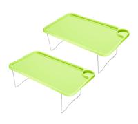 Colazione Vassoio Tavolo,2pz Letto Vassoi per Mangiare,Verde