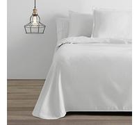 Colcha/Cubrecama de algodón reciclado Rice color Blanco para cama de 105 cm. Incluye dos fundas de cojín