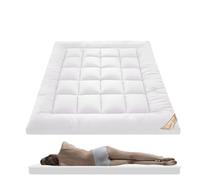 Colchón de Cama - Colchón de Tatami de Terciopelo - Alivia el estrés Corporal, cojín Esponjoso y Transpirable, Correas Antideslizantes para Cama Individual Doble de Hotel en casa