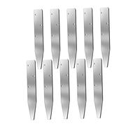 Colcolo 10 Pezzi Picchetti in Cemento Piatta Acciaio Robusto V Testa con Fori Pronti Riutilizzabili Facile Da Inserire Idonei per Pavimentazioni, 12inch